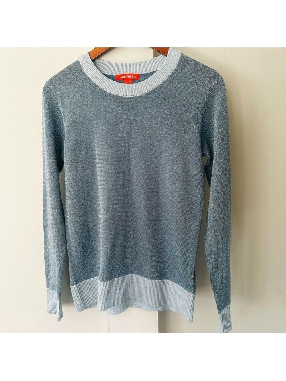 Joe Fresh Crew Neck Holiday Sparkly Sweater, womens sz small